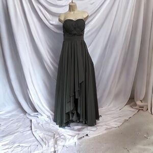 JJ’s House Formal Flowing Strapless Prom Gown Dark Gray, Size 5